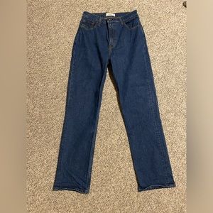 Abercrombie high rise 90’s Straight jeans dark blue curve love size 6